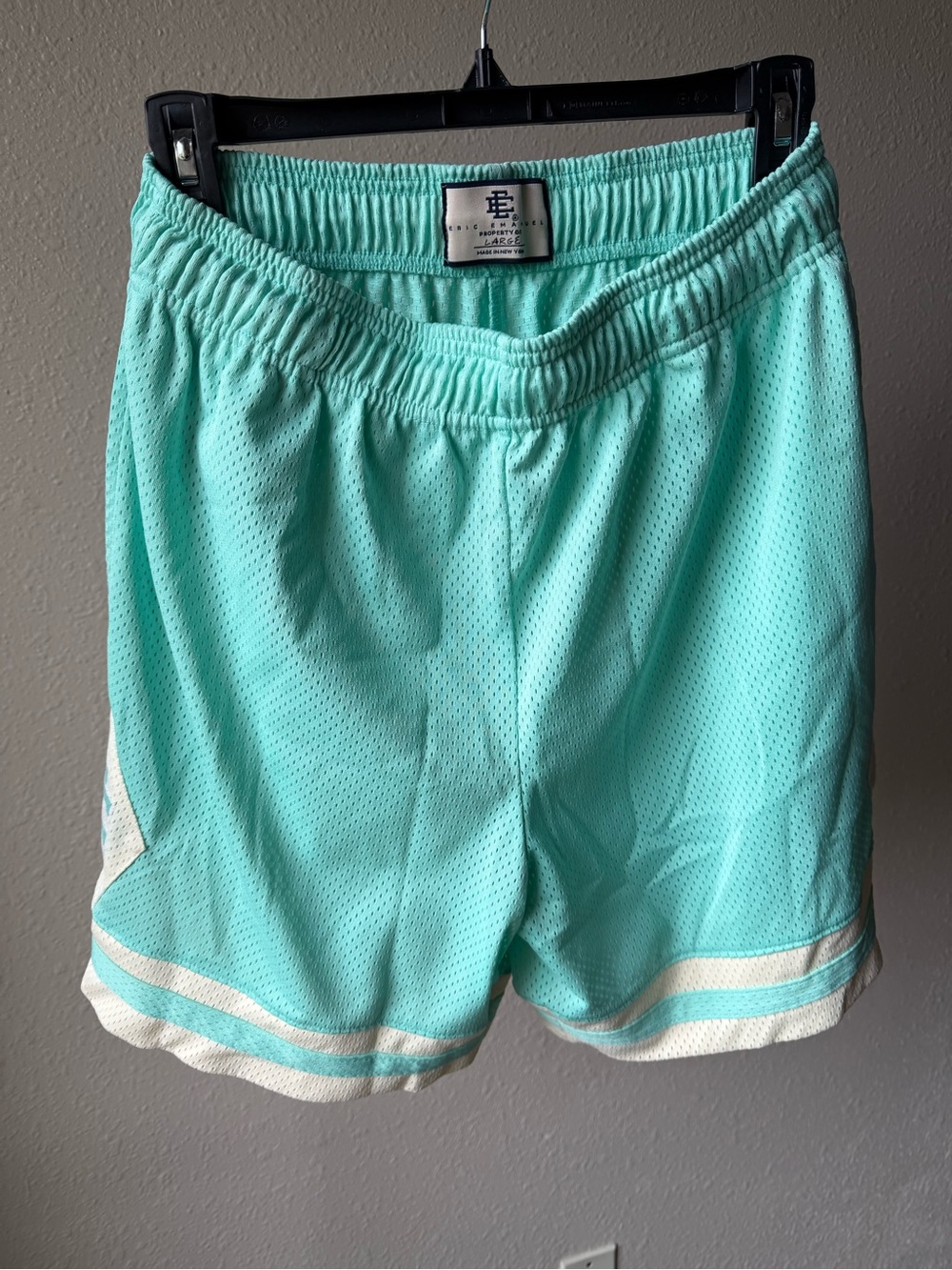Eric Emanuel Aqua Mesh Athletic Shorts with White Trim